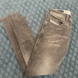 Diesel Men's Charcoal Straight Jeans